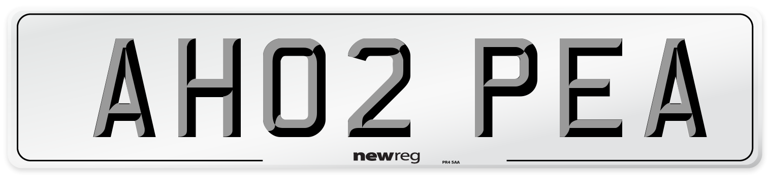 AH02 PEA Number Plate from New Reg